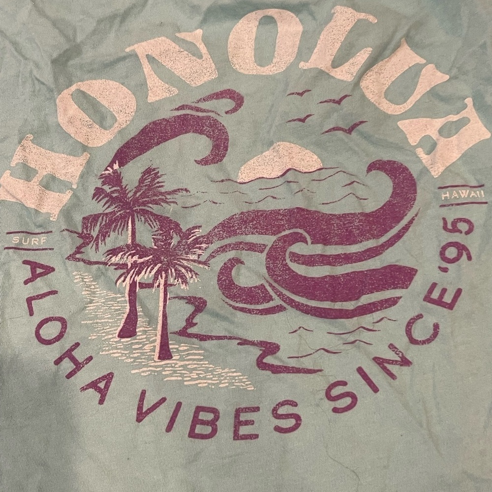 guc Honolulu Graphic Tee blue/green large